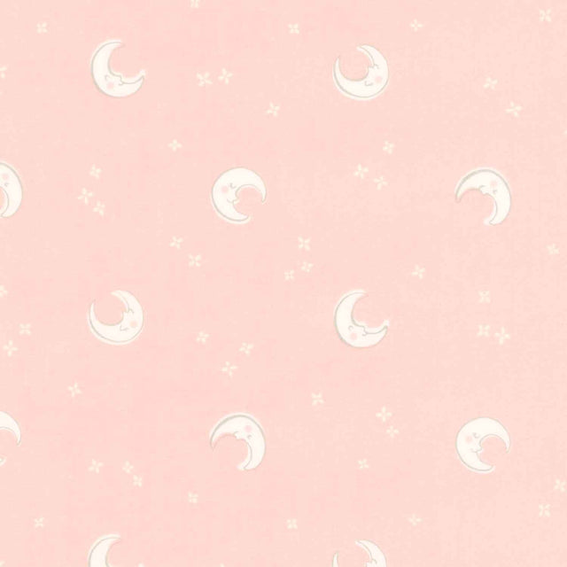 Cozy Cotton Flannels - Over the Moon Full Collection Moons Pink Lemonade Yardage Primary Image