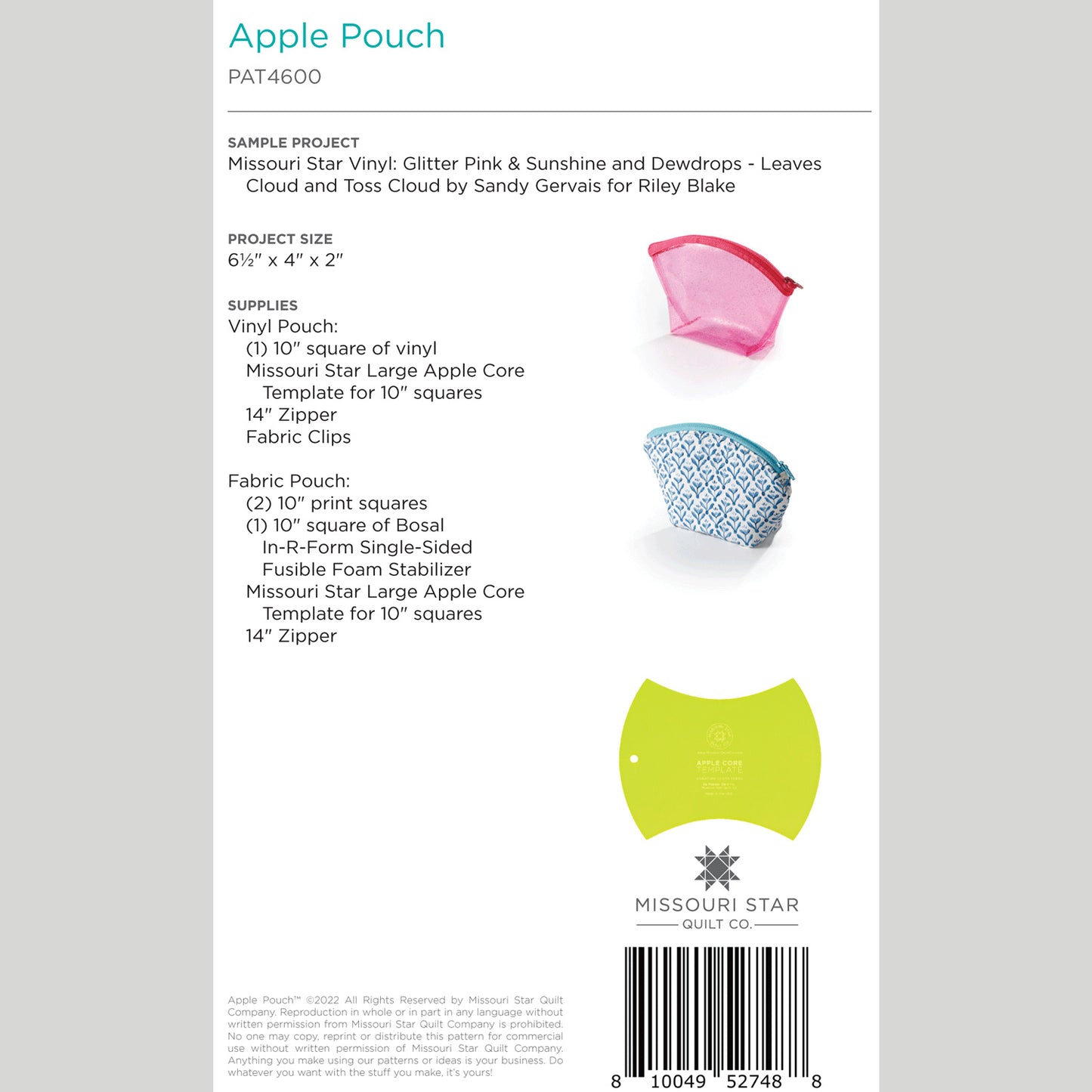 Digital Download - Apple Pouch Pattern by Missouri Star Alternative View #1