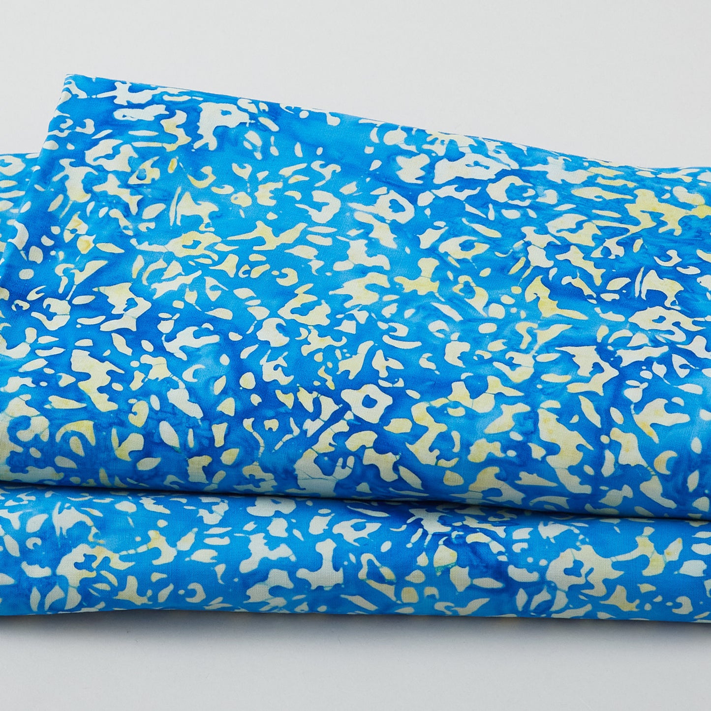 Canary Blue Baliscapes Batiks - Lined Leaves Canary 5 Yard Cut Primary Image