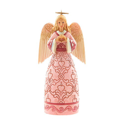 Jim Shore Heartwood Creek Rose Pink Angel Ornament Primary Image