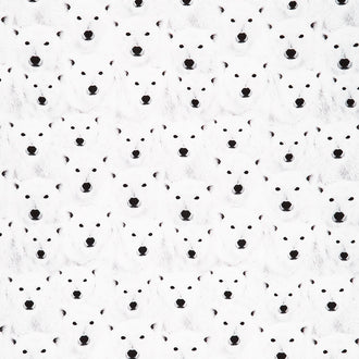 Winter Wildlife - Packed Polar Bears White Yardage