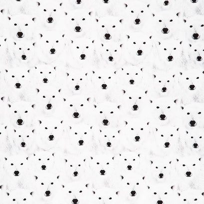 Winter Wildlife - Packed Polar Bears White Yardage