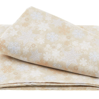 I Love Sn'gnomies 2 Ply Flannel - Snowflake Allover Beige 2 Yard Cut