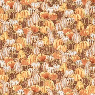 Autumn Fields - Gourds Spice Metallic Yardage