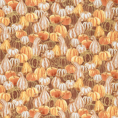 Autumn Fields - Gourds Spice Metallic Yardage