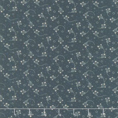 Back to Basics - Daisy Swirl Blueberry Yardage