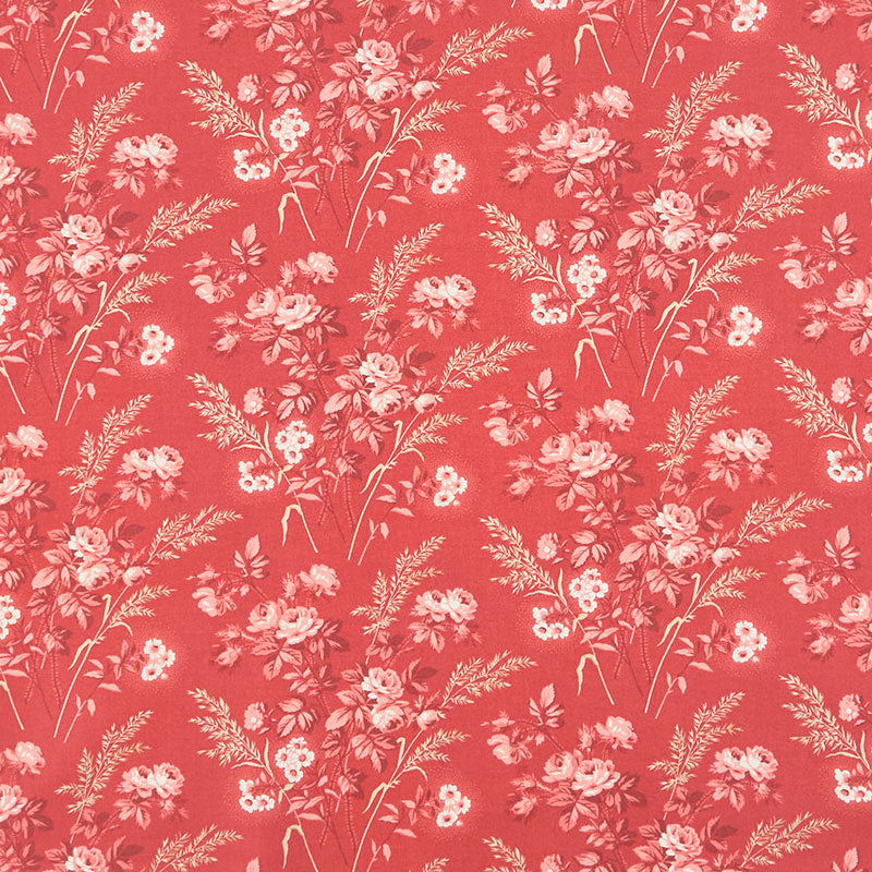 Strawberries and Cream - Cottage Vermilion Yardage Primary Image