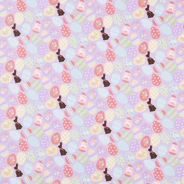 Bunny Trail - Easter Eggs Lilac Yardage Primary Image