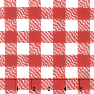 White as Snow - Buffalo Plaid Red Yardage