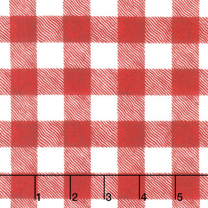 White as Snow - Buffalo Plaid Red Yardage