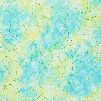 Paisley Got Mod Batiks - Paisley Dots Teal Sea Glass Yardage
