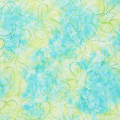 Paisley Got Mod Batiks - Paisley Dots Teal Sea Glass Yardage