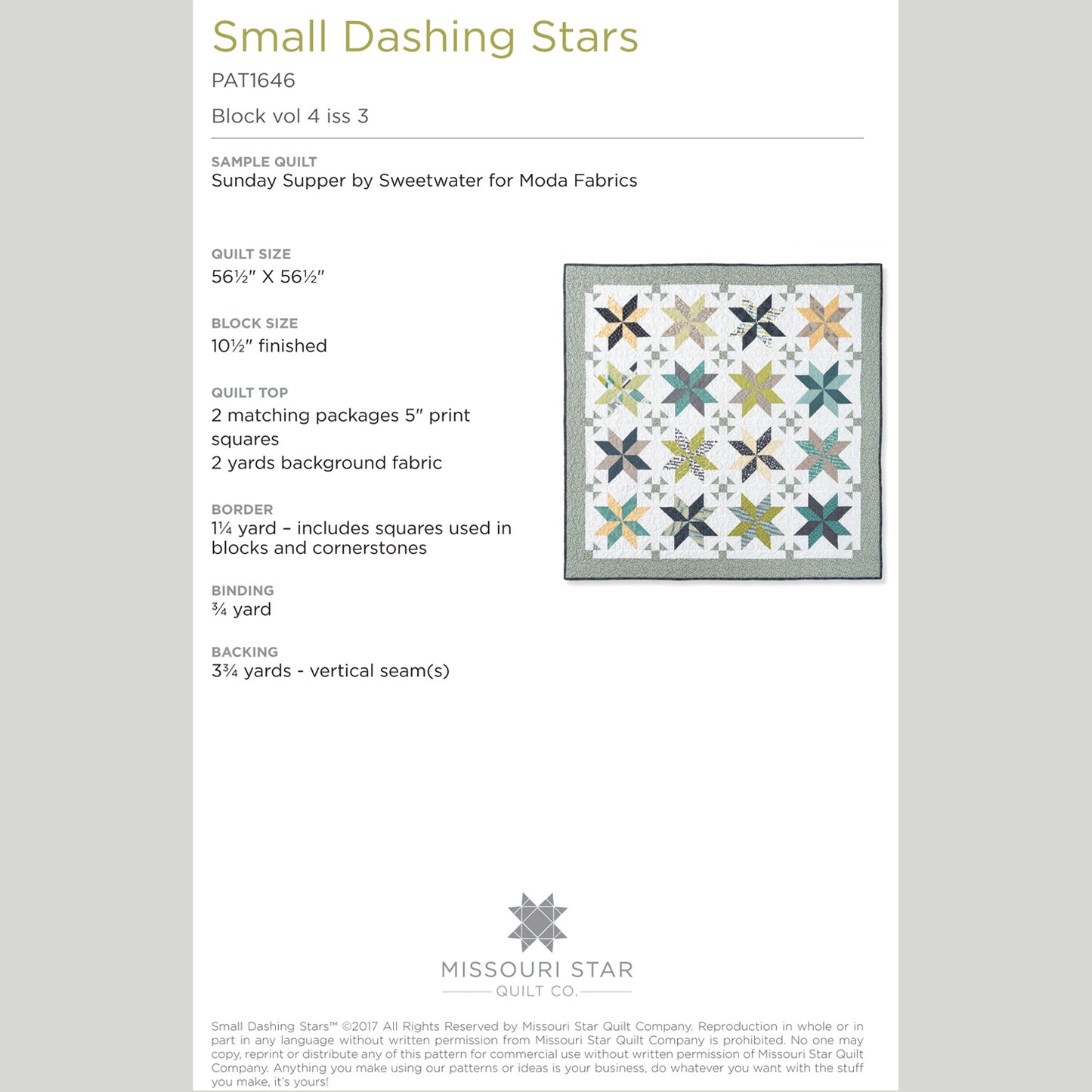 Digital Download - Small Dashing Stars Pattern by Missouri Star Alternative View #1