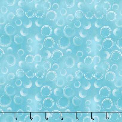 Autumn Circles - Blue Powder Blue Yardage