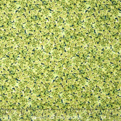 Oasis - Fresh Florets Aloe Metallic Yardage