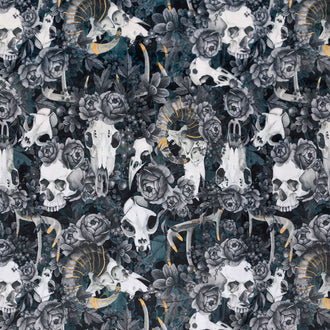 Cuddle® Prints - Memento Mori Gray Digitally Printed Yardage