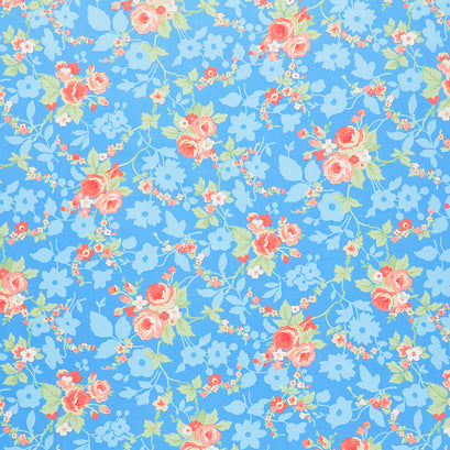 Fruit Cocktail - Summer Floral Blueberry Yardage