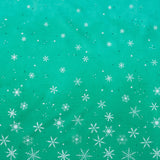 Ombre Flurries Metallic - Snowflakes Kelly Yardage Primary Image