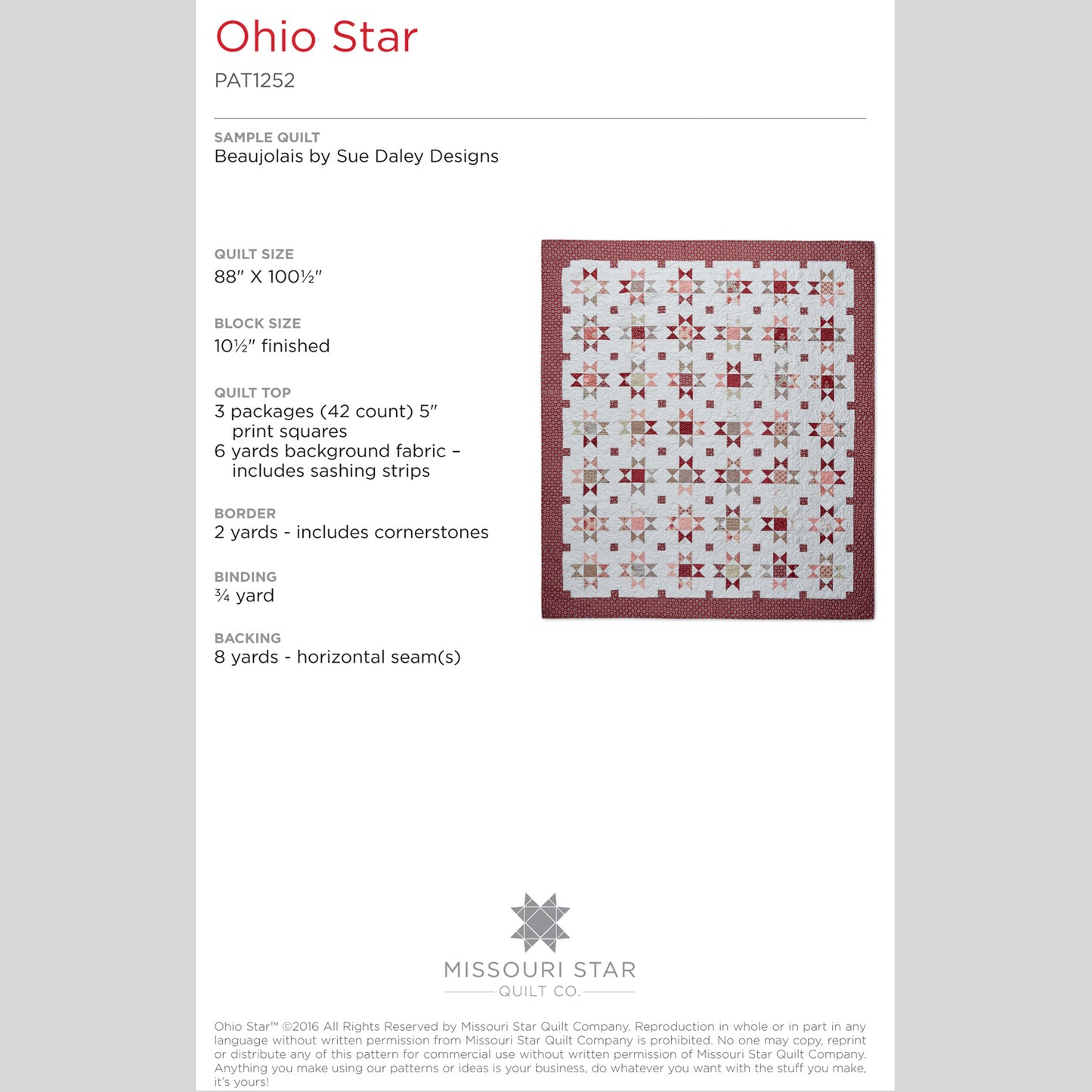 Digital Download - Ohio Star Quilt Pattern by Missouri Star Alternative View #1