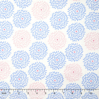 Rose Quartz and Serenity - Bursting Blooms White Yardage