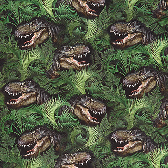 Novelty - Dinosaurs in the Forest Green Yardage