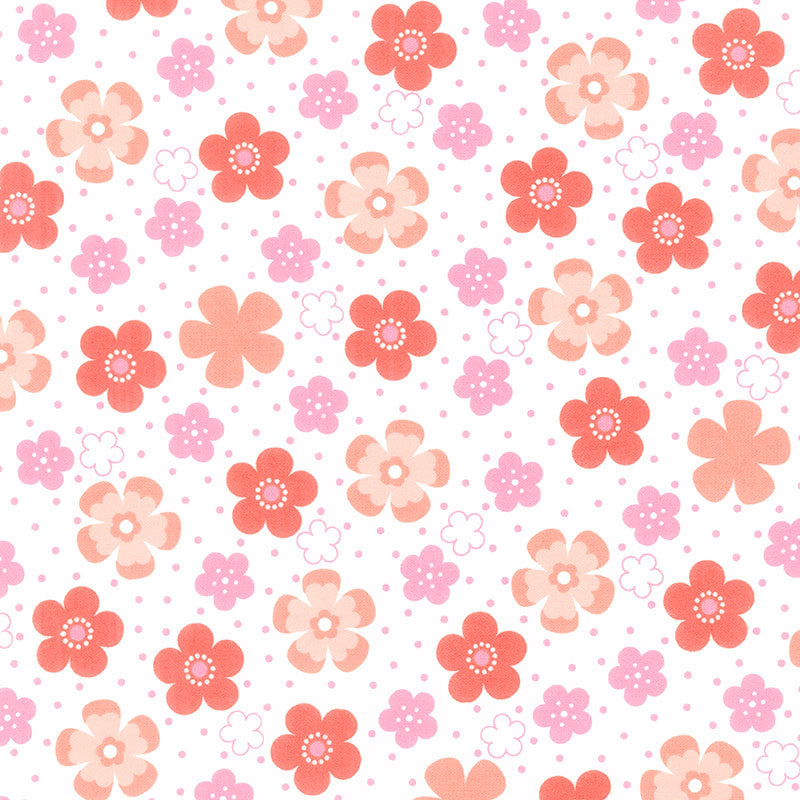 Cozy Cotton Flannels - Flowers Peach Multi Yardage Primary Image