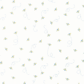 Daisy Fields - Bees Cloud Metallic Yardage