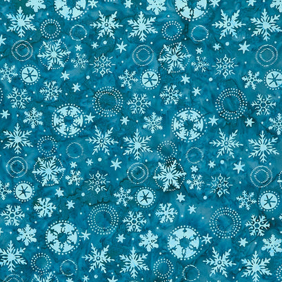 Winter Wonder Batiks - Winter Wonder Tropical Blue Yardage