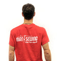 Man Sewing Red T-Shirt - Medium Alternative View #1