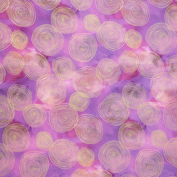 Chromaticity - Rings Amethyst Metallic Yardage Primary Image