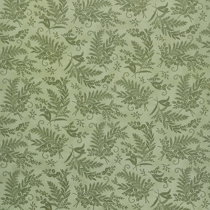 Happiness Blooms - Monotone Ferns Moss Yardage