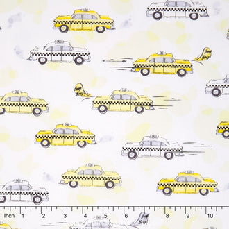 City Life - Taxi Cabs Yellow Yardage