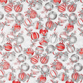 Holiday Flourish Scarlet - Ornaments Silver Metallic Yardage Primary Image