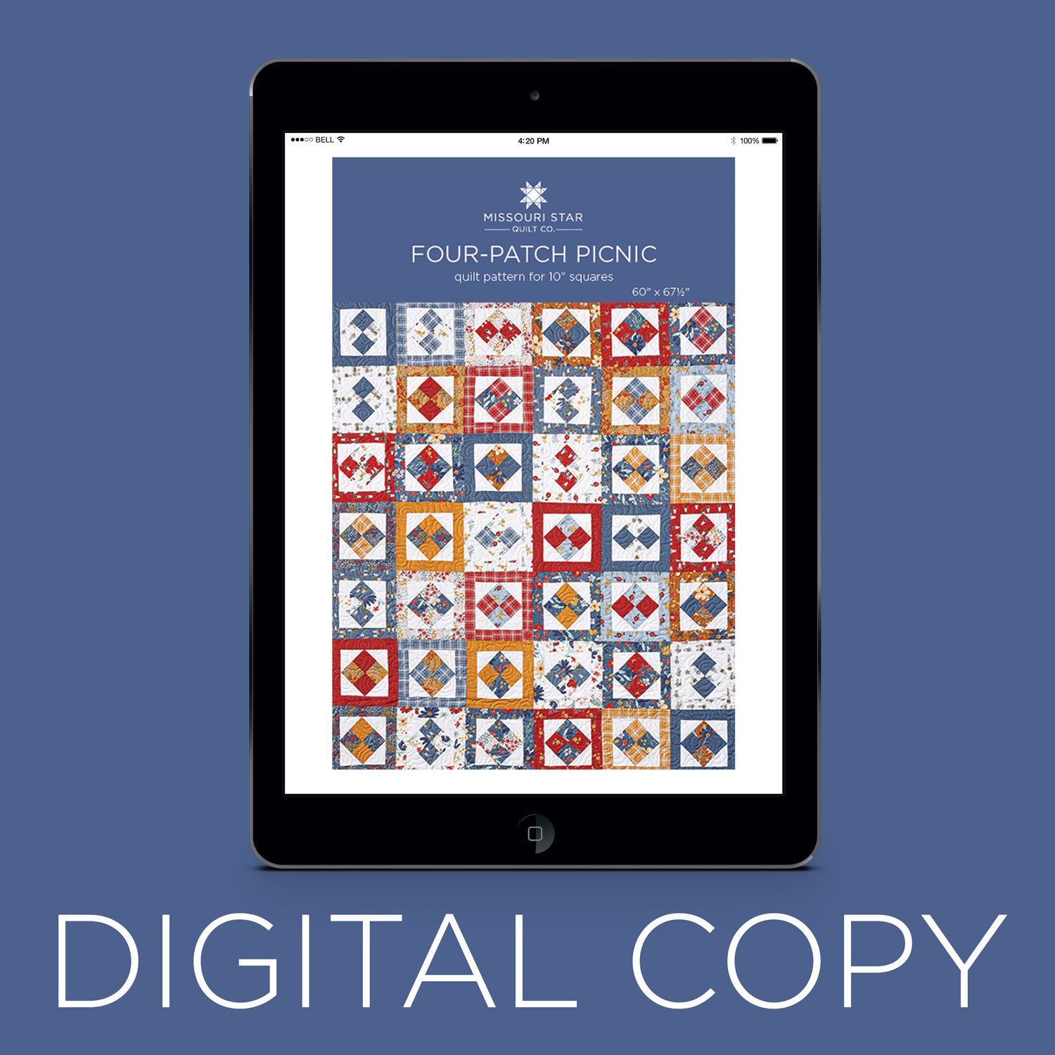Digital Download FourPatch Picnic Quilt Pattern by Missouri Star