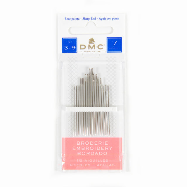 DMC Embroidery Sharps Needles Sizes 3 9
