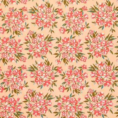 Gloria - Painted Posies Pink Yardage