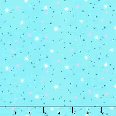 Unicorn Dreams - Stars Turquoise Yardage