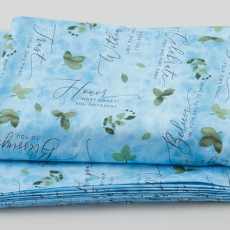 Enchantment - Words All Over Medium Teal 3 Yard Cut