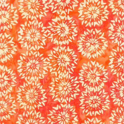 Dutchy Blues Batiks - Fireworks Mandarin Yardage