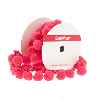 PomPom Fringe 4 Feet - 3/4" Fuschia