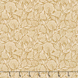 Flower Press - Curved Floral Gold Yardage Primary Image