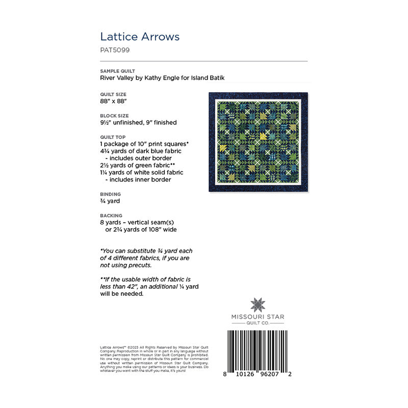 Lattice Arrows Quilt Pattern by Missouri Star Alternative View #1