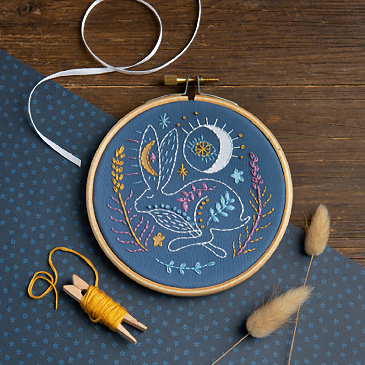 Celestial Hare Mini Embroidery Kit Alternative View #1