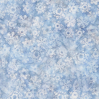 Artisan Batiks - Winter Wonderland Snowflakes Coastal Fog Metallic Yardage