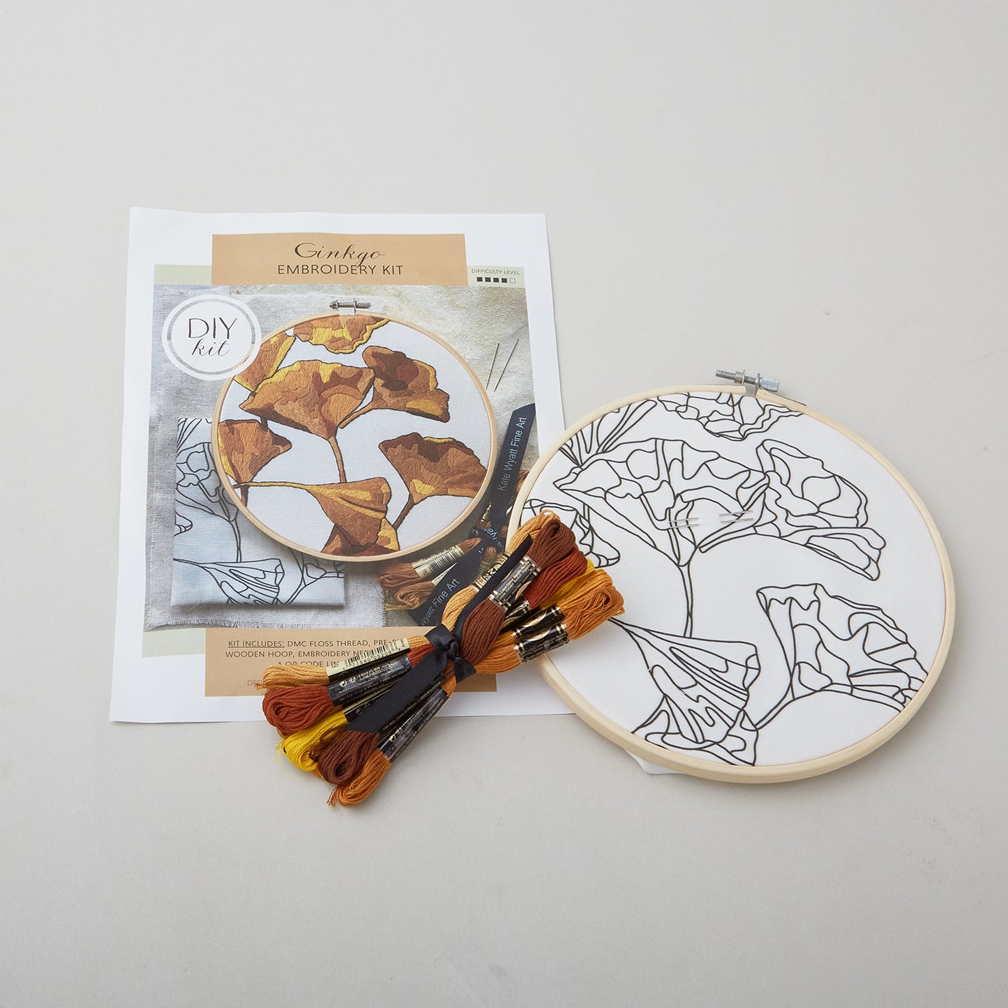 Ginkgo Leaves Botanical Embroidery Kit Alternative View #1