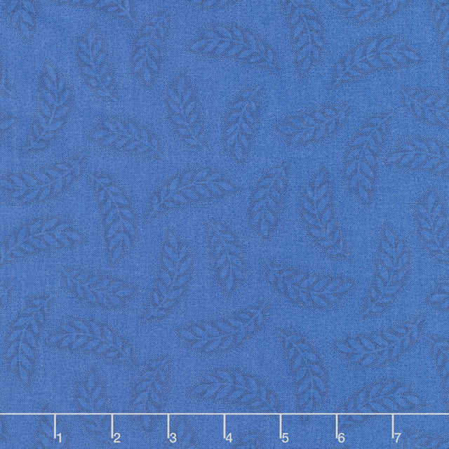 French Quarter - Dot Leaves Medium Blue Yardage Primary Image