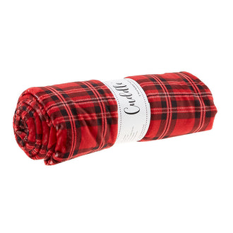 Cuddle® Digital Print - Plaid Scarlet 2 Yard Cut