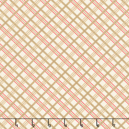 Garden Gate Roosters - Diagonal Plaid Cream Yardage Primary Image
