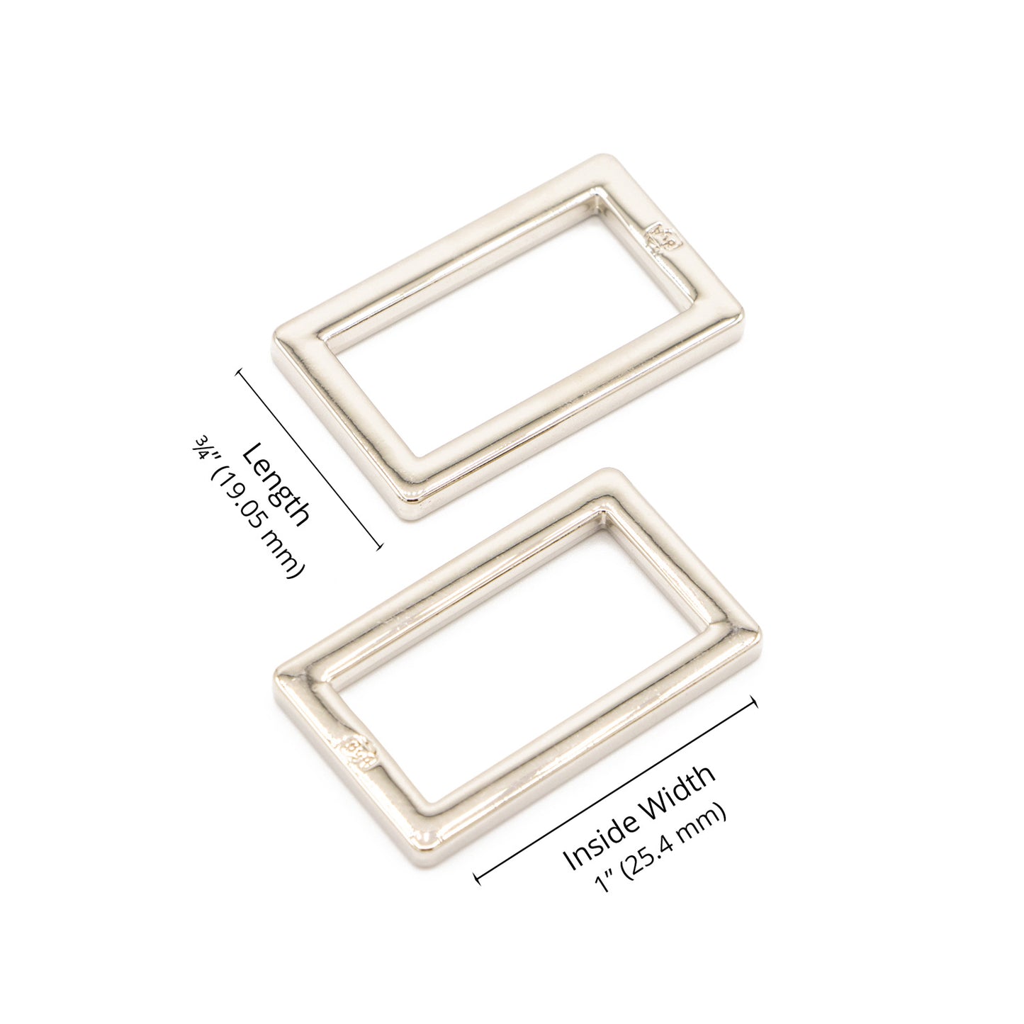 ByAnnie 1" Rectangle Ring Nickel - Set of Two Primary Image