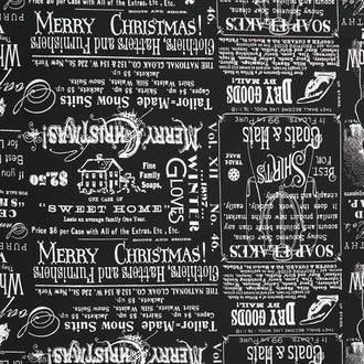 White as Snow - Snowy Soap Ads Black Yardage